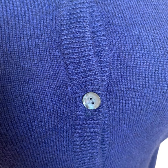 90s Laundry 100% Cashmere Cardigan Sweater Blue Purple size Small - Picture 7 of 8